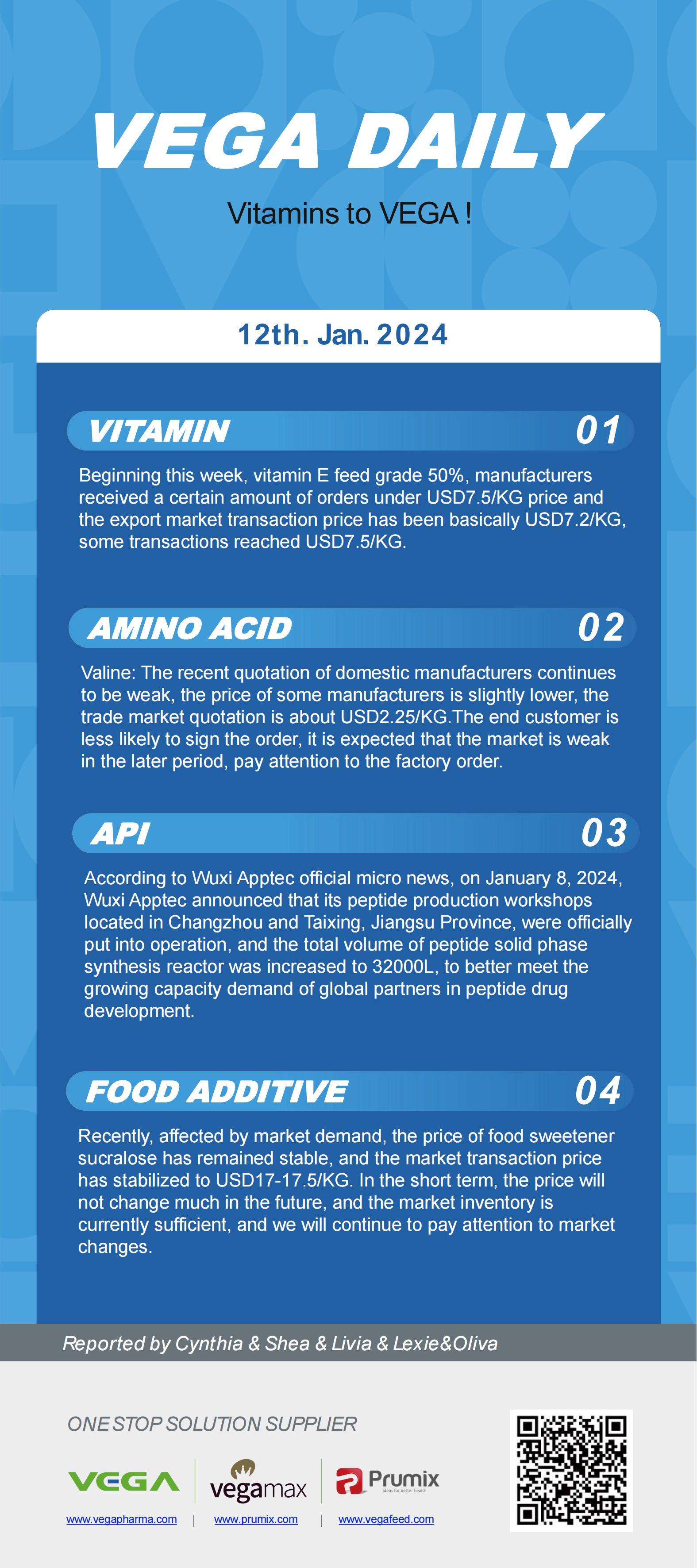 Vega Daily Dated on Jan 12th 2024 Vitamin Amino Acid APl Food Additives.jpg